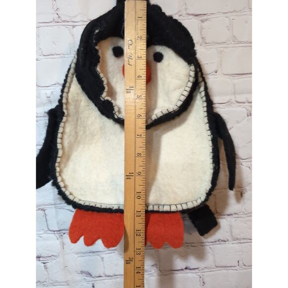 Penguin Children's Felt Wool Bag, Made in Nepal, Backpack Lined Felted Handmade - Picture 9 of 11
